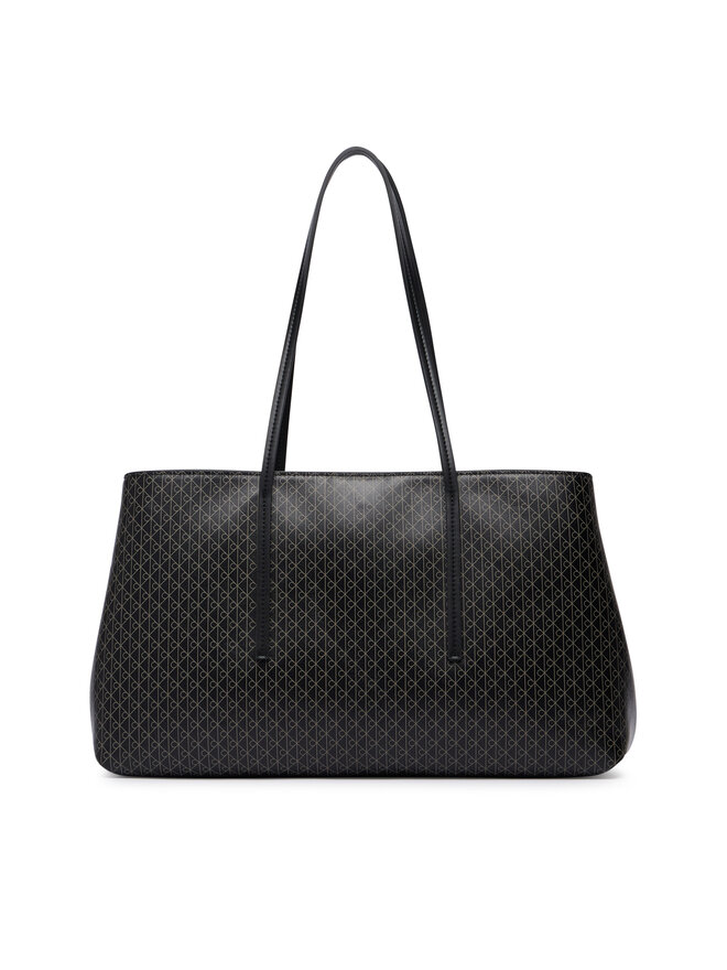 Calvin Klein Handtasche Calvin Klein Emblem Aop Medium Work Tote LV04F3786G Schwarz
