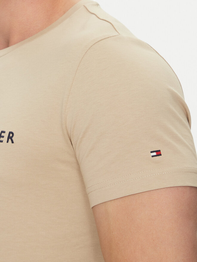 Tommy Hilfiger Tommy Hilfiger Marškinėliai Logo MW0MW11797 Smėlio Regular Fit