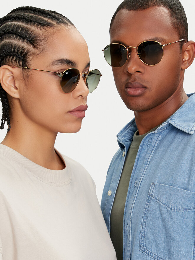 Ray-Ban Okulary przeciwsłoneczne Ray-Ban Round Metal 0RB3447 001/BH Złoty