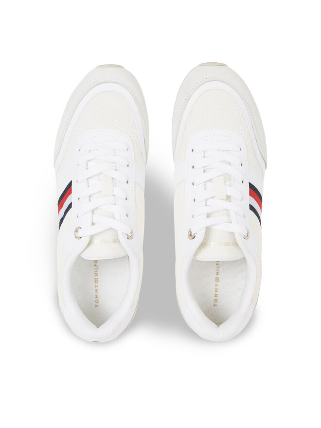 Tommy Hilfiger Laisvalaikio batai Tommy Hilfiger Essential Stripes Runner FW0FW07450 Balta