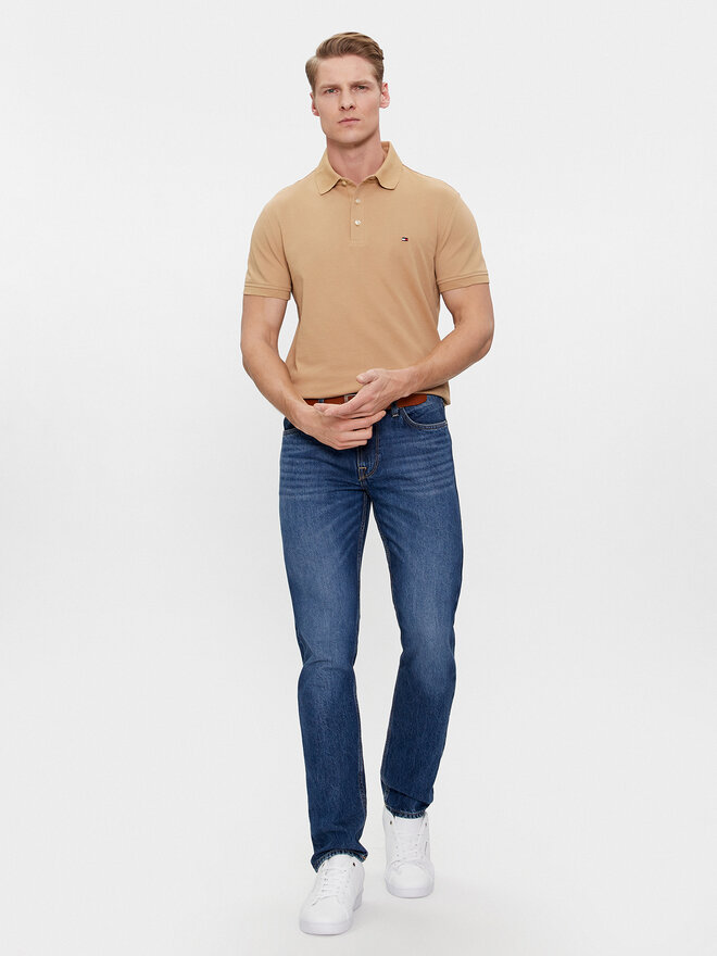 Tommy Hilfiger Tommy Hilfiger Polo majica 1985 MW0MW17771 Rjava Slim Fit