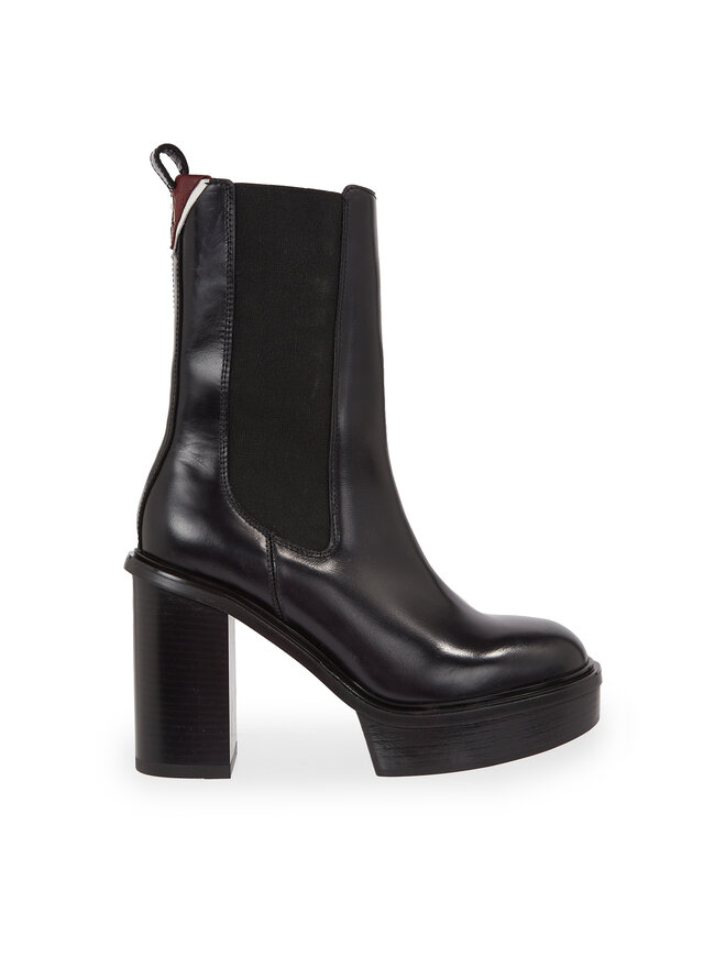 Tommy Hilfiger Ботильйони Tommy Hilfiger Elevated Plateau Chelsea Bootie FW0FW07542 Чорний