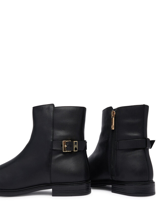 Tommy Hilfiger Stiefeletten Tommy Hilfiger Th Buckle Leather Ankle Boot FW0FW09486 Schwarz