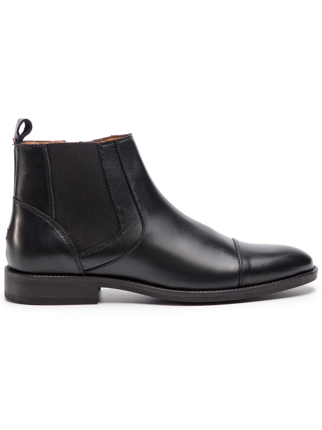 Tommy Hilfiger Μπότες Tommy Hilfiger Essential Leather Toecap Chelsea FM0FM02140 Μαύρο