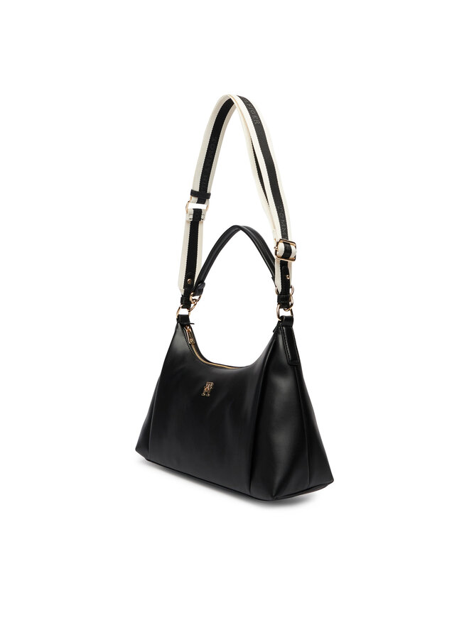 Tommy Hilfiger Handtasche Tommy Hilfiger Th Essential Shoulder Bag AW0AW18374 Schwarz