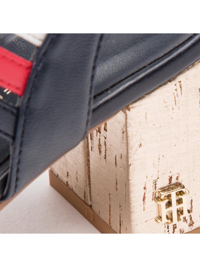 Tommy Hilfiger Basutės Tommy Hilfiger Strappy Mid Heel Sandal FW0FW03671 Tamsiai mėlyna