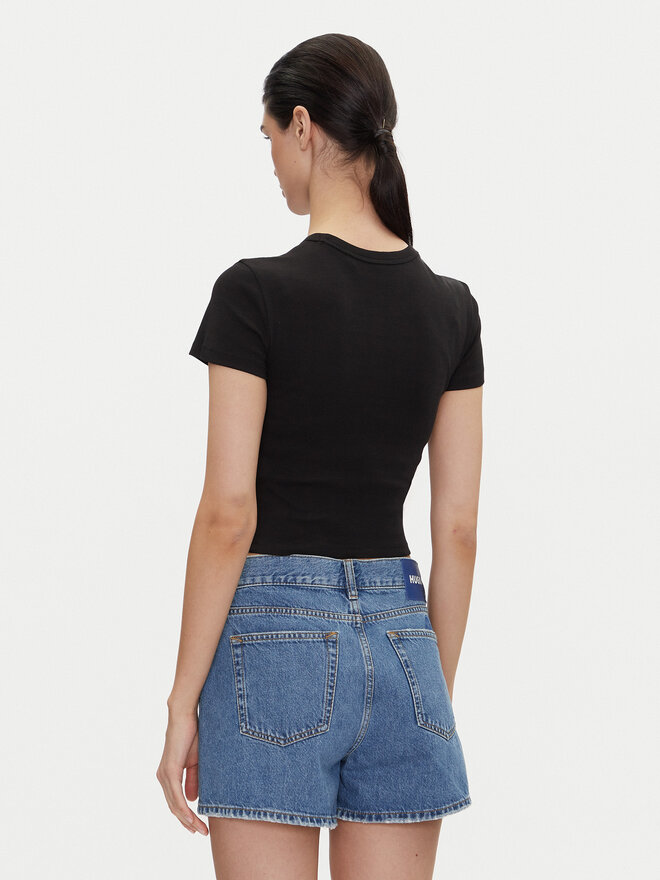 HUGO HUGO T-Shirt Delanor_2 50539132 Μαύρο Cropped Fit
