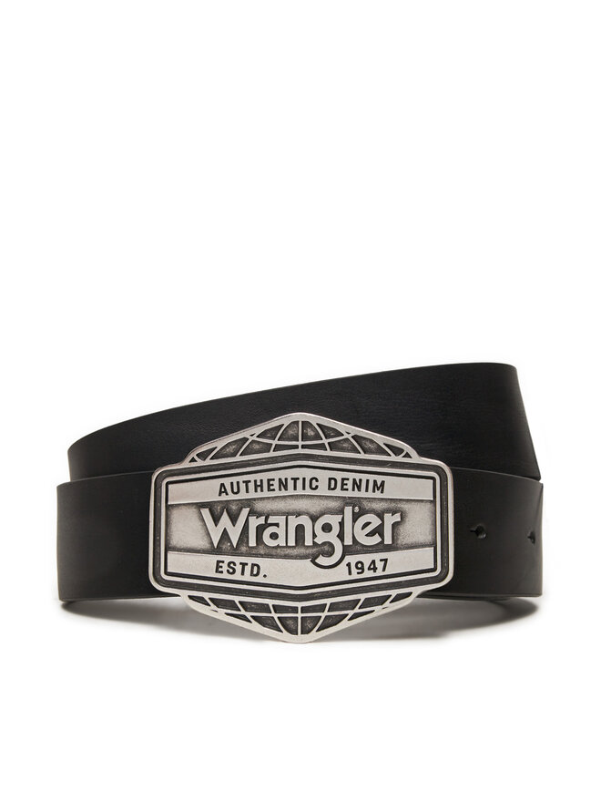 Wrangler Pasek Męski Wrangler Big Buckle 112358068 Czarny