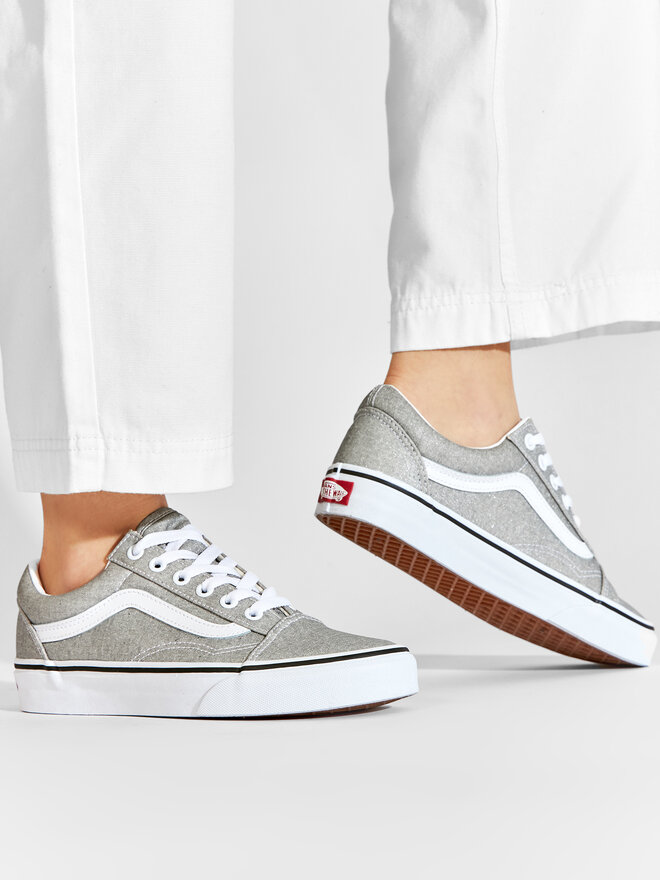 White and silver vans on sale