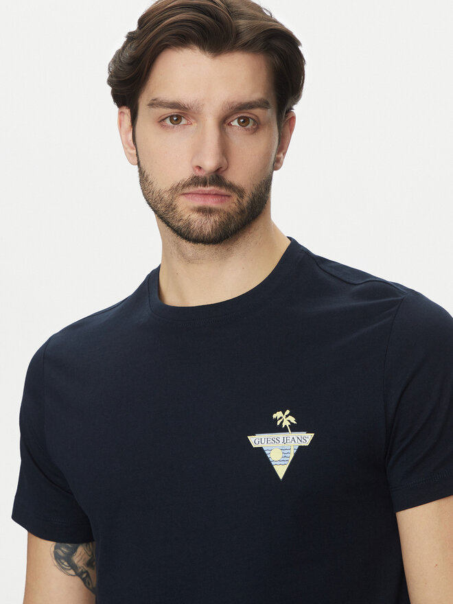 Guess Jeans Guess Jeans Póló M5GI55 K8FQ4 Sötétkék Regular Fit