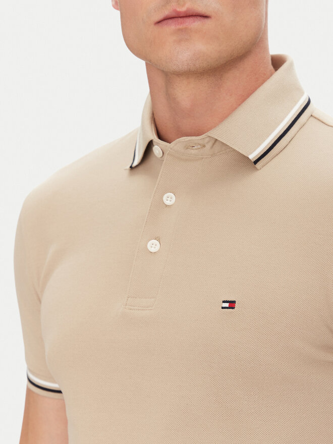 Tommy Hilfiger Tommy Hilfiger Pólóing Seasonal MW0MW39993 Bézs Slim Fit