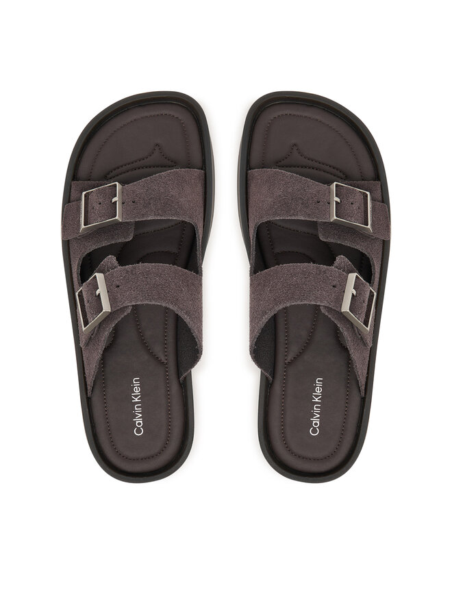 Calvin Klein Pantoletten Calvin Klein Ergon Double Bar Sandal Su HM0HM02094 Braun