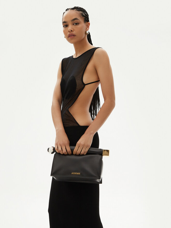 JACQUEMUS Τσάντα JACQUEMUS La Pochette Rond Carre 24E233BA356-3171 Μαύρο