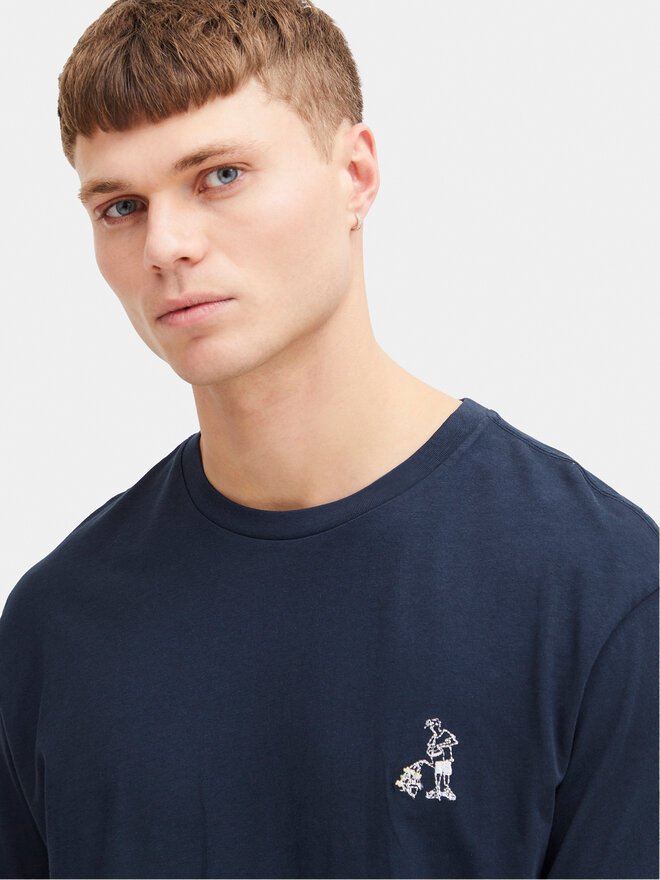 Solid Solid T-Shirt Ilias 21108139 Dunkelblau Regular Fit