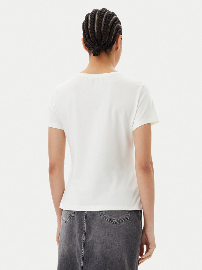 Gaudi Gaudi Camiseta 511FD64014 Écru Regular Fit