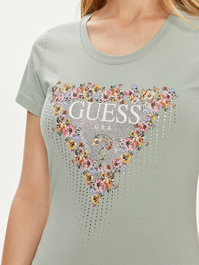Guess Guess Футболка W4YI72 J1314 Зелений Slim Fit