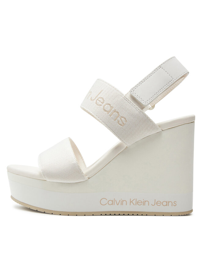 Calvin Klein Jeans Sandalen Calvin Klein Jeans Wedge Sandal Webbing In Mr YW0YW01360 Weiß