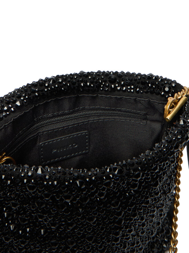 PINKO Handtasche PINKO Slouchy Coulisse Baby AI 25-26 PCPL 105409 A2WF Schwarz