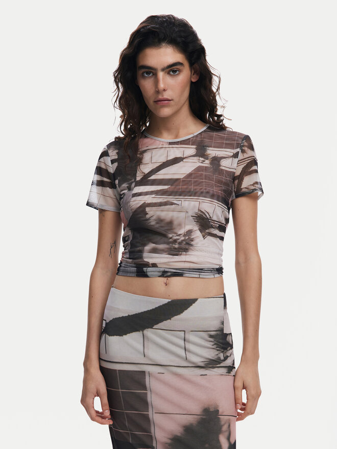 Desigual Desigual Marškinėliai 25SWTK99 Juoda Regular Fit