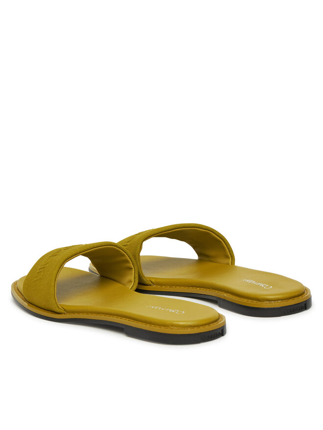Calvin Klein Pantoletten Calvin Klein Flat Slide - He HW0HW02378 Grün