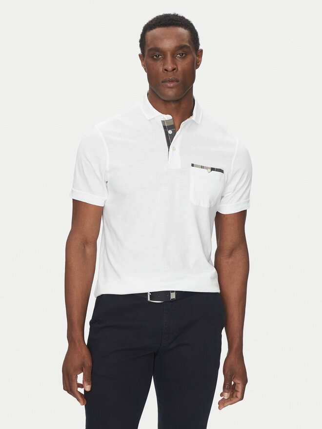 Barbour Barbour Poloshirt Corpatch MML1071WH11 Weiß Tailored Fit