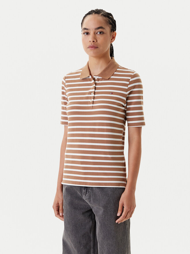Tommy Hilfiger Tommy Hilfiger Polo majica 1895 WW0WW43224 Rjava Regular Fit