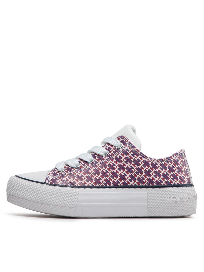 Tommy Hilfiger Tenisice Tommy Hilfiger Low Cut Lace-Up Sneaker T3A9-32289-0753 Tamnocrvena