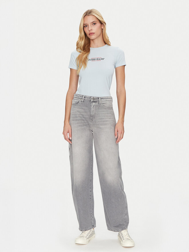 Guess Jeans Guess Jeans Marškinėliai W4YI03 J1314 Žydra Slim Fit