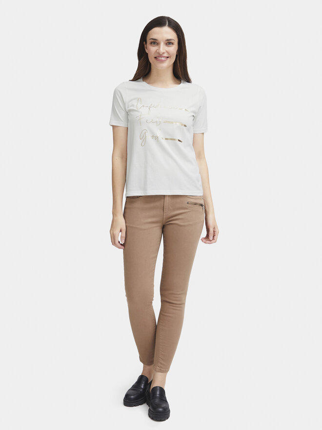 Fransa Fransa Camiseta 20613424 Blanco Regular Fit