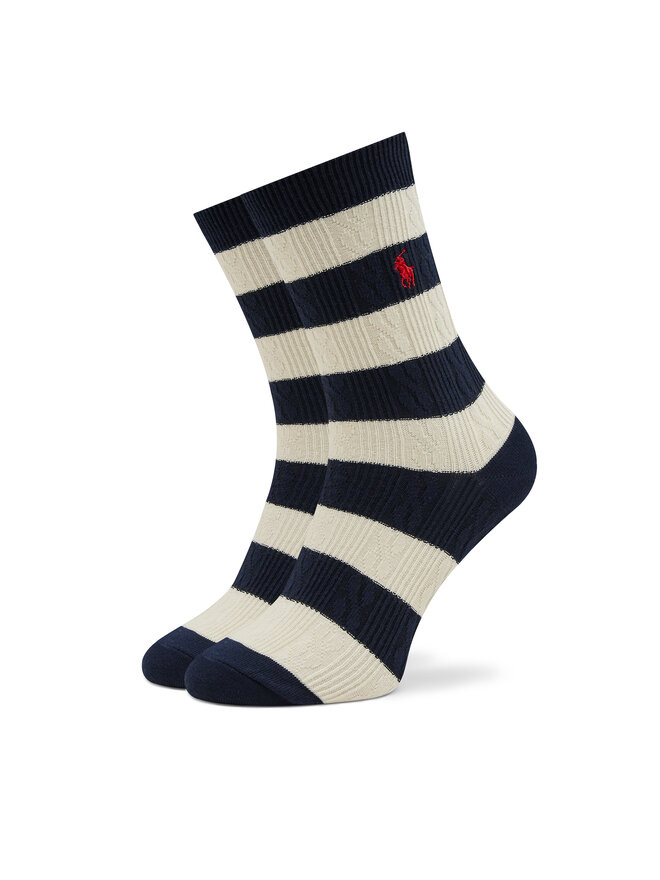 Polo Ralph Lauren Dámské klasické ponožky Polo Ralph Lauren Rugby Cable 455942322002 Tmavomodrá