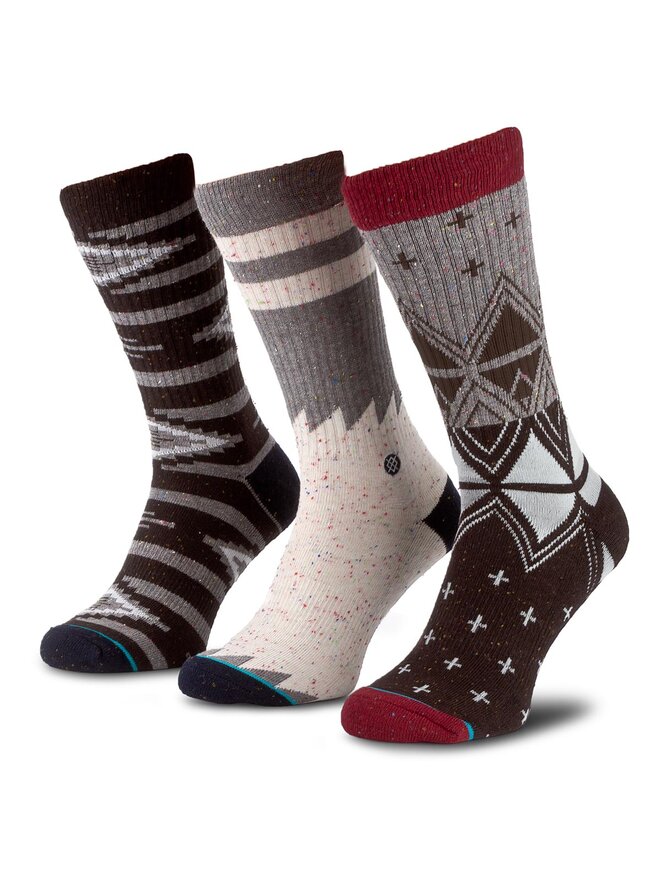 Stance Zestaw 3 par wysokich skarpet męskich Stance Usa Pack MD16PKUSA Szary