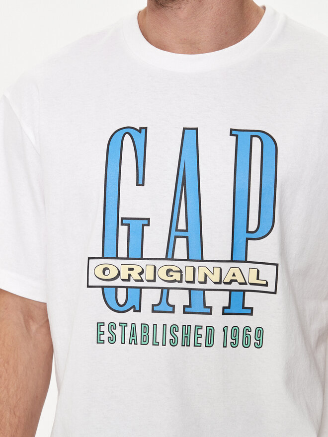 Gap Gap Marškinėliai 664006-01 Balta Regular Fit