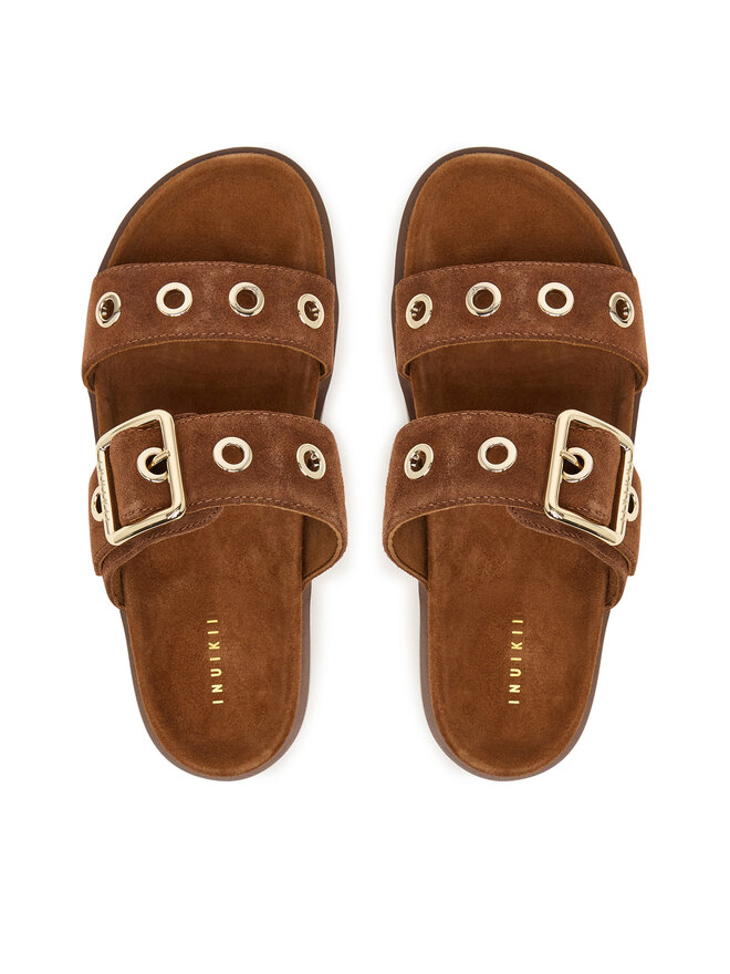 Inuikii Pantoletten Inuikii Tilda Buckle 1004.003.0631 Dunkelbraun