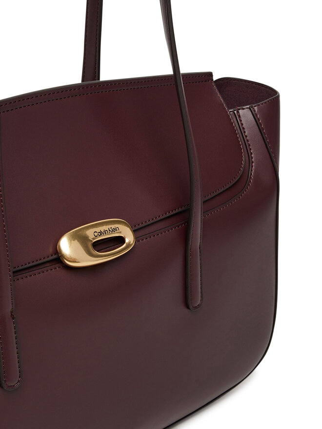 Calvin Klein Handtasche Calvin Klein Hardware Flap Tote Bag LV04F3145G Dunkelrot