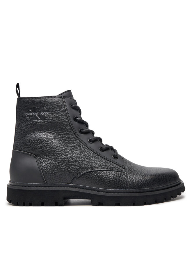 Calvin Klein Csizma Calvin Klein Eva Mid Laceup Boot Lth YM0YM00751 Fekete