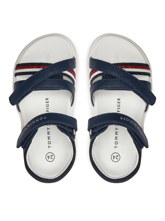 Tommy Hilfiger Szandál Tommy Hilfiger Strippes Velcro Sanadal T1A2-33234-0326 S Sötétkék