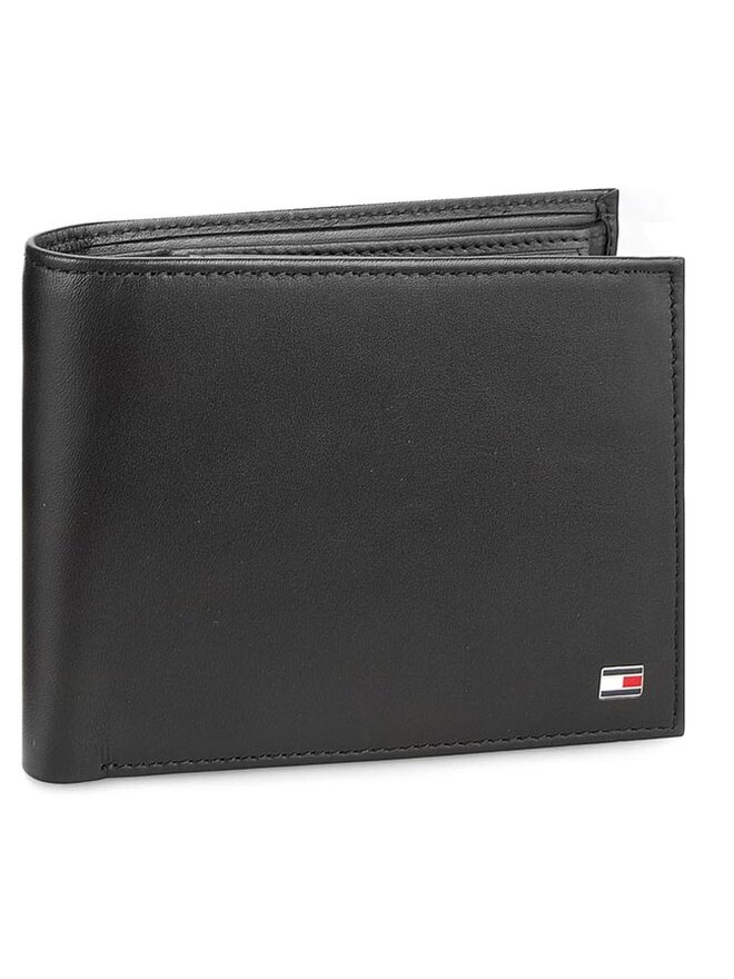 Tommy Hilfiger Portofel Mare pentru Bărbați Tommy Hilfiger Eton Cc Flap And Coin Pocket AM0AM00652 Negru
