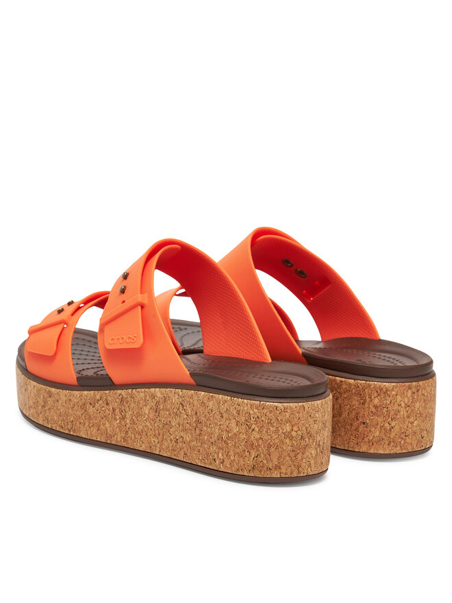 Crocs Παντόφλες Crocs Brooklyn Cork Buckle 211252 Πορτοκαλί