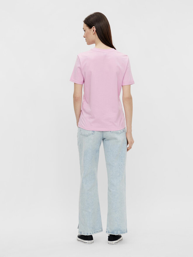Pieces Pieces Marškinėliai Ria 17086970 Rožinė Regular Fit