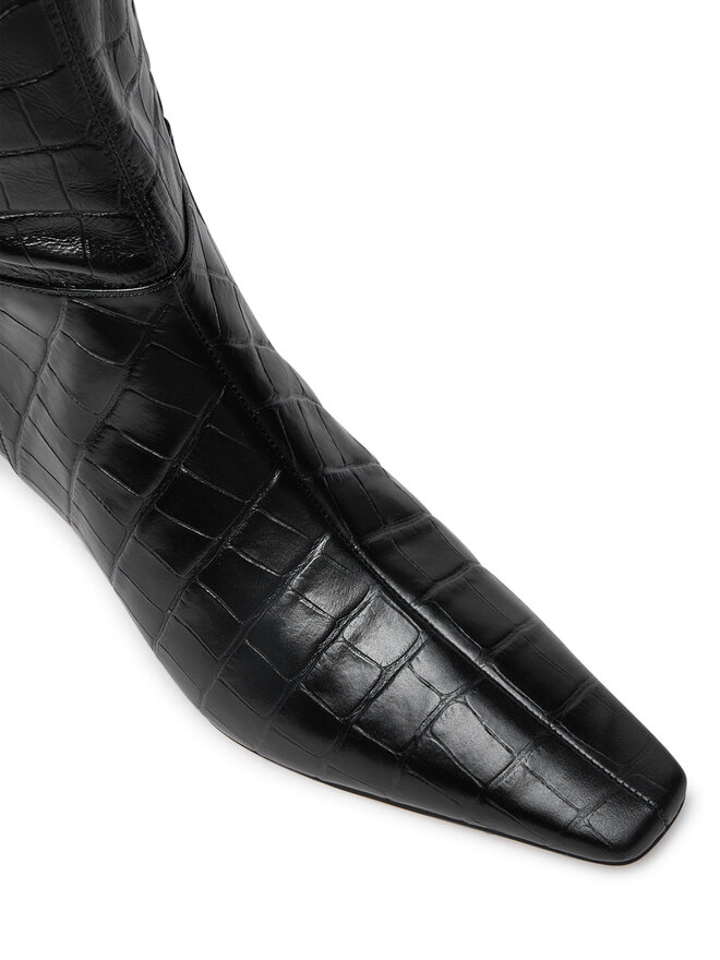 MICHAEL Michael Kors Stivali sopra il ginocchio MICHAEL Michael Kors Cosmo Crocodile Embossed Leather Boot 40F4CSMB5E Nero