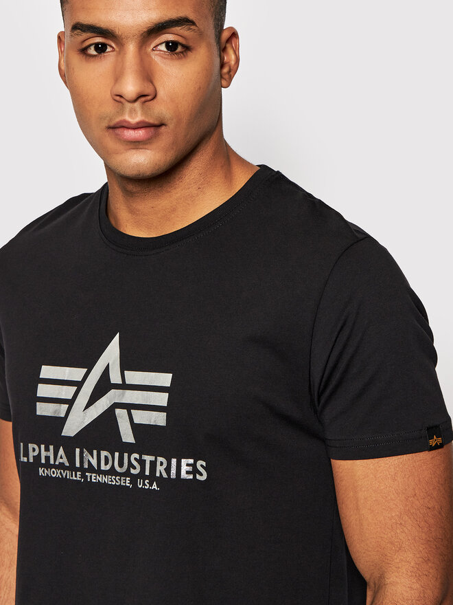 Alpha Industries Alpha Industries T-Shirt Basic Foll Print 100501FP Μαύρο Regular Fit