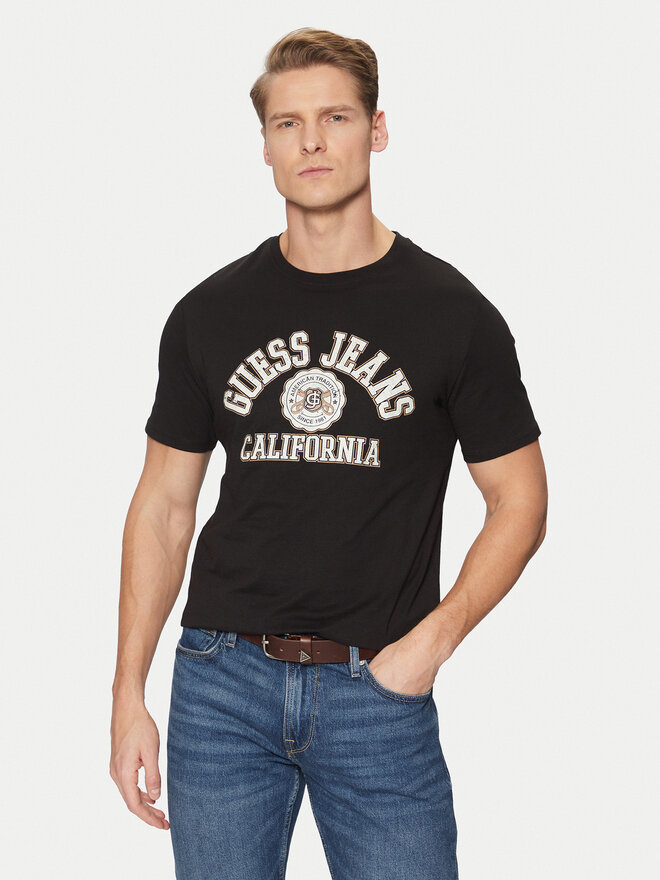 Guess Jeans Guess Jeans Marškinėliai M5RI80 K8HM0 Juoda Slim Fit