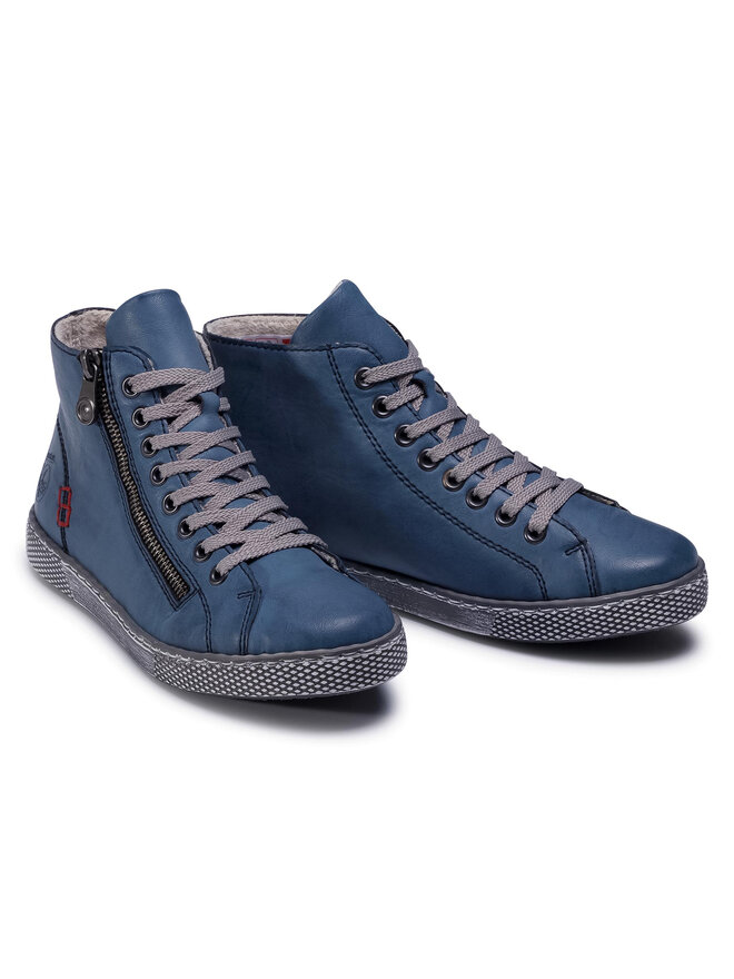 Rieker DAMES Veterschoenen Z1221, Vrouwen Sportieve veterschoenen,verwisselbaar voetbed,straatschoen,sneaker,vetersluiting,Blauw (blau / 14),39 EU / 6 UK : Rieker