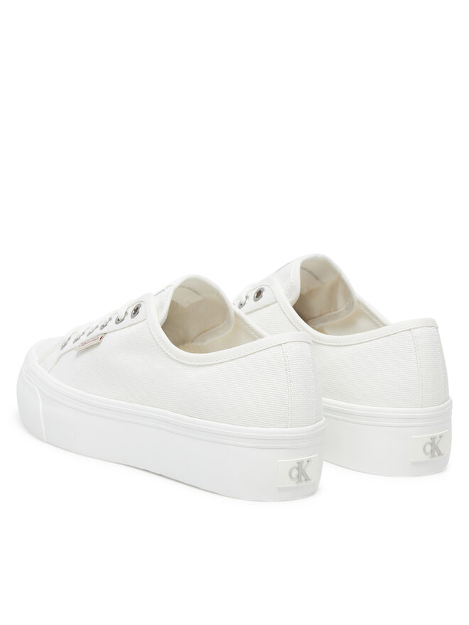 Calvin Klein Jeans Tenisice Calvin Klein Jeans Vulc Flatform Ctn Logo Tag YW0YW01838 Bijela