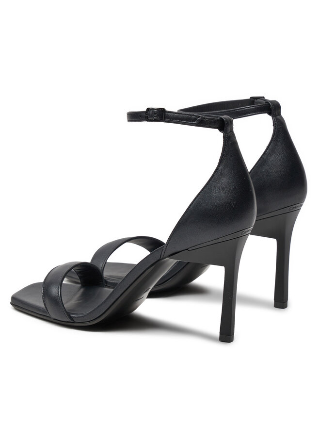 Calvin Klein Sandále Calvin Klein Heel Sandal 90 Pearl Lth HW0HW02066 Čierna
