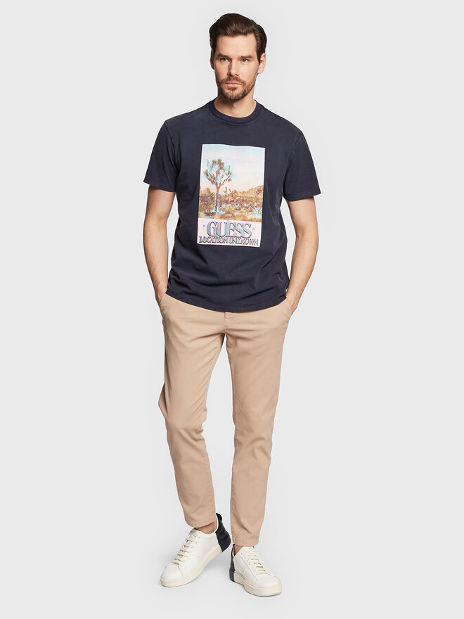 Guess Guess Majica Desert Photo M3GI74 KA260 Mornarsko modra Regular Fit