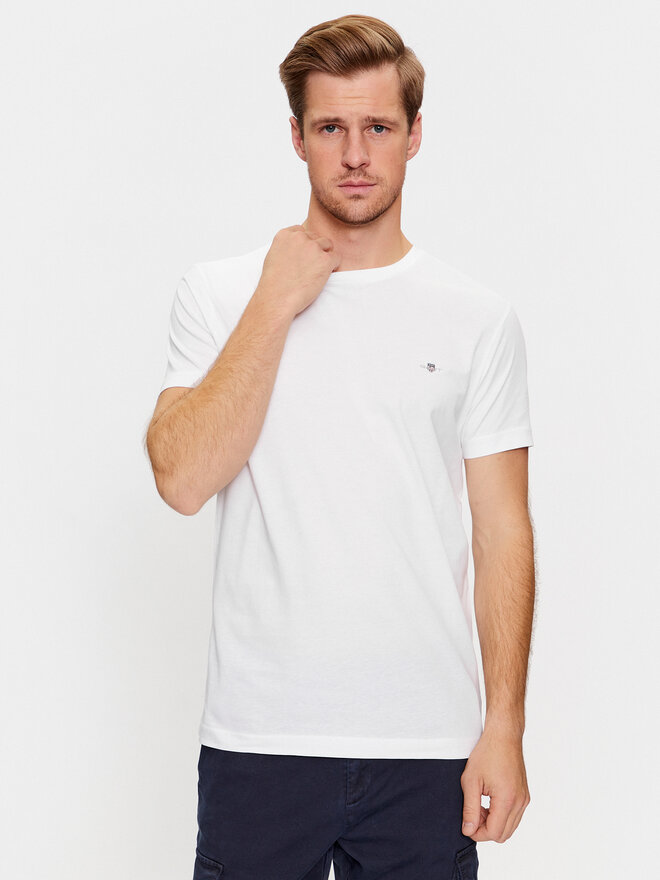 Gant Gant T-Shirt Shield 2003185 Weiß Slim Fit