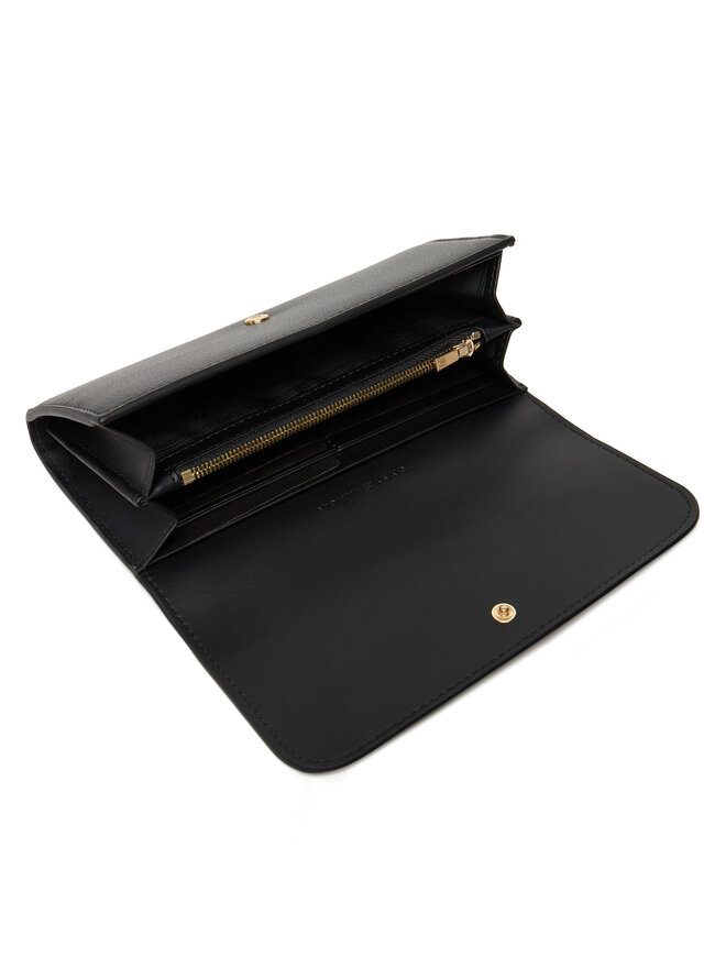 Tommy Hilfiger Cartera grande para mujer Tommy Hilfiger Th Flag Lrg Flap AW0AW17734 Negro
