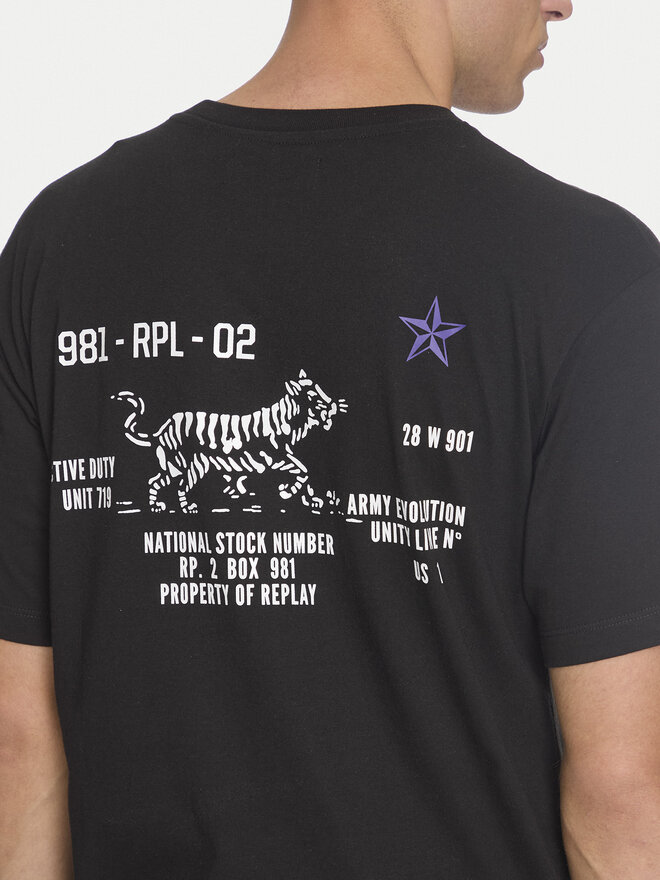 REPLAY Replay T-Shirt M6884 .000.2660 Schwarz Relaxed Fit