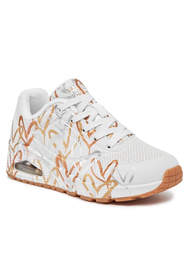 Skechers Sneakersy Skechers Uno Metallic Love 155523/WTGD Biela